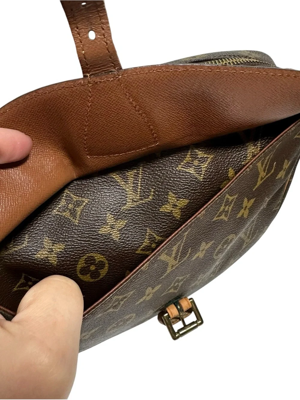 Louis Vuitton Monogram & Vachetta Leather Jeune Fille MM Crossbody Shoulder Bag